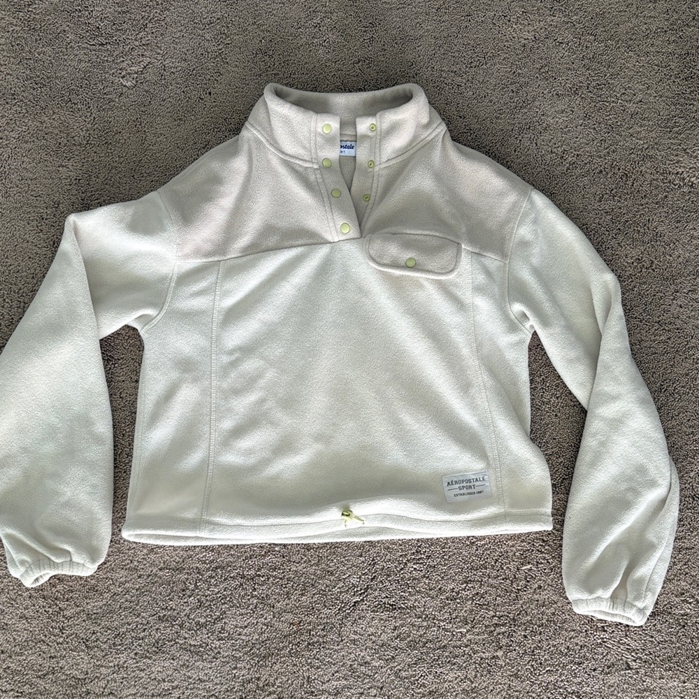 Aeropostale Sport Beige Fleece Jacket medium